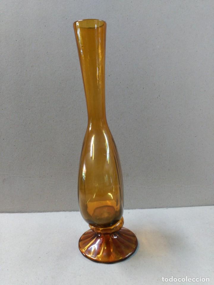 Antig&uuml;edades: JARRON DE CRISTAL COLOR AMBAR - Foto 3