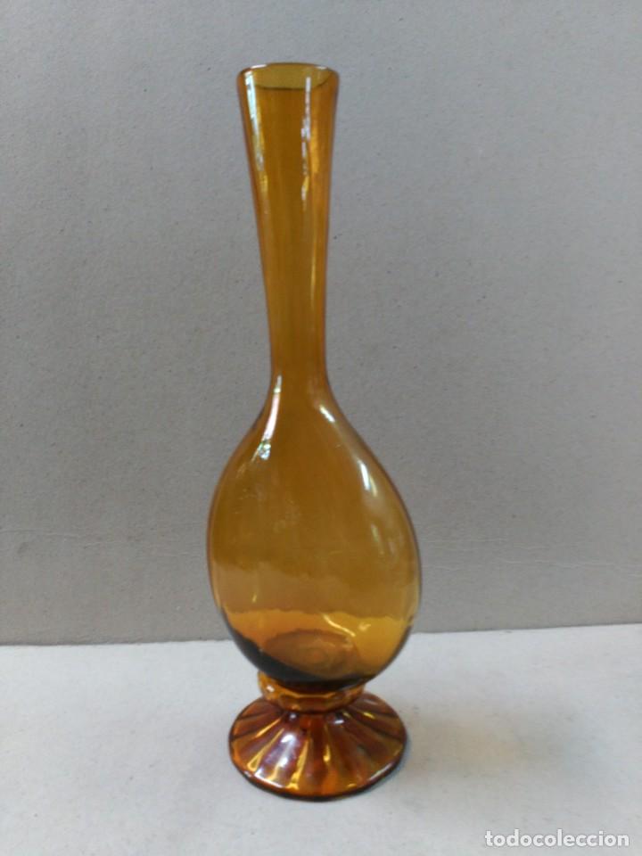 Antig&uuml;edades: JARRON DE CRISTAL COLOR AMBAR - Foto 4