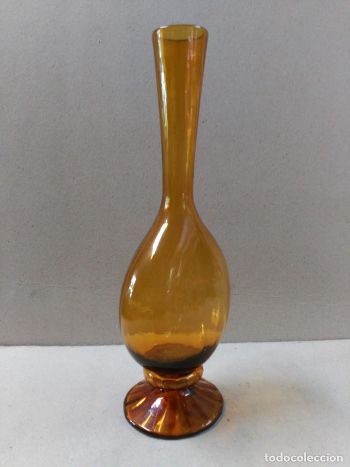 Antig&uuml;edades: JARRON DE CRISTAL COLOR AMBAR - Foto 6