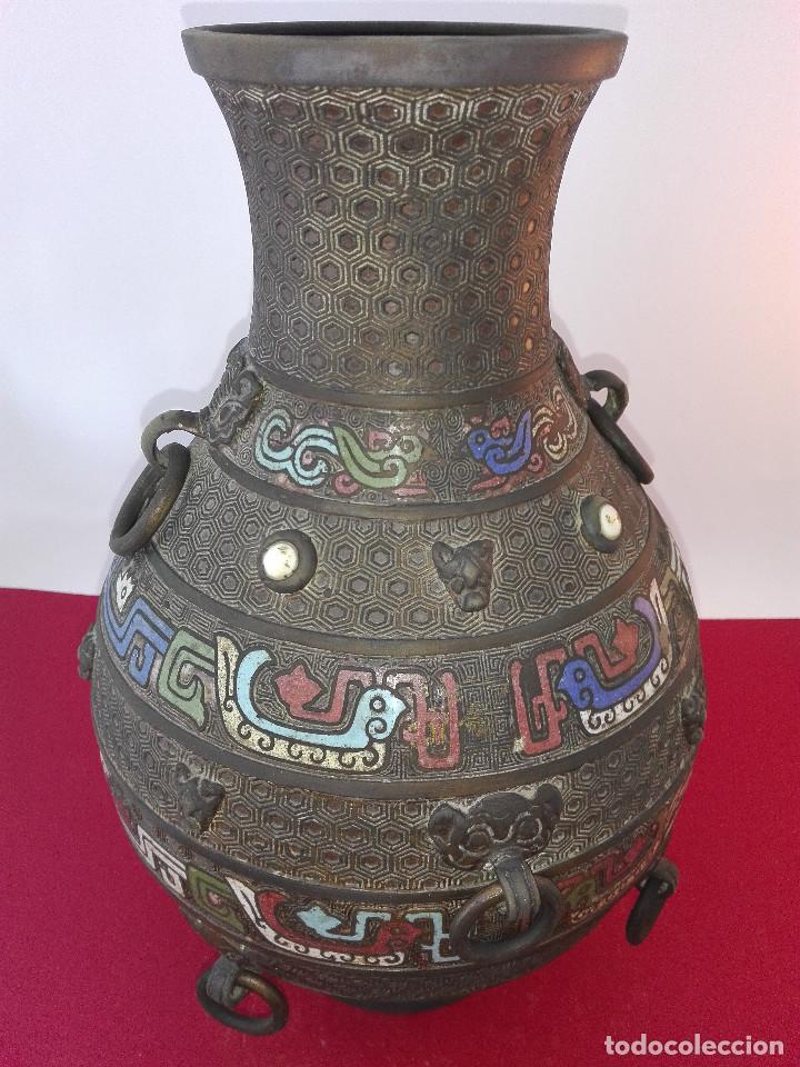 Antig&uuml;edades: JARRON ORIENTAL EN BRONCE ESMALTADO - Foto 1