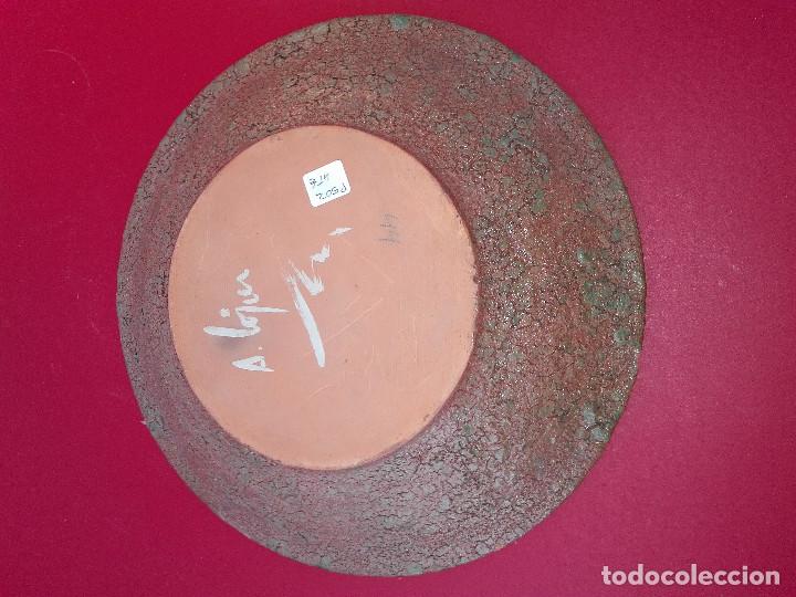 Antig&uuml;edades: PLATO DE GRES CRAQUELADO, FIRMAD - A. LOJUN - Foto 2