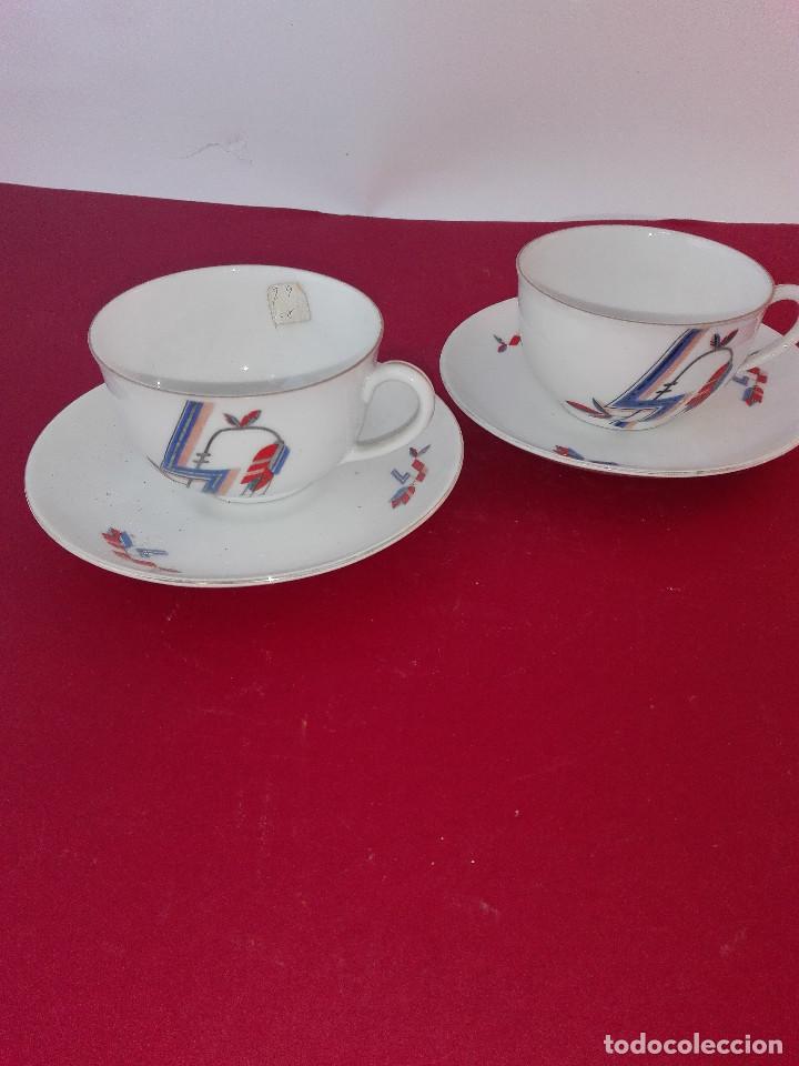 Antiguidades: PAREJA DE TAZAS PORCELANA CHECOESLOVACA - VICTORIA