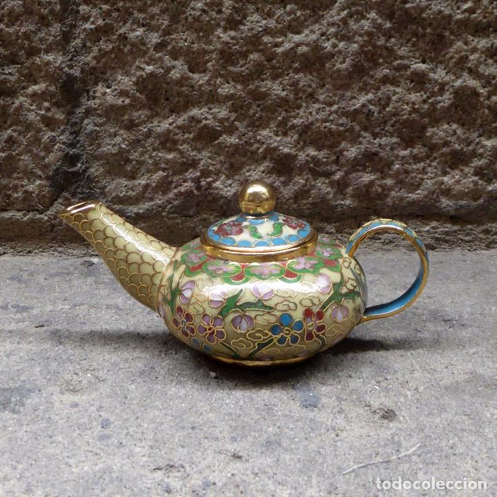 Antig&uuml;edades: Peque&ntilde;a Tetera en Cloisonn&eacute; - Foto 1