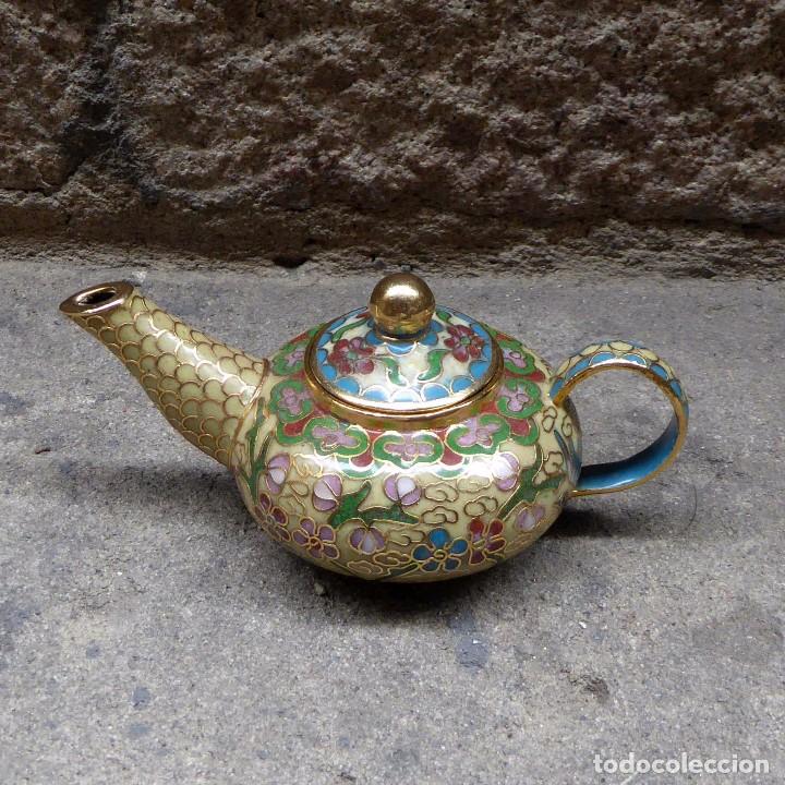 Antig&uuml;edades: Peque&ntilde;a Tetera en Cloisonn&eacute; - Foto 2
