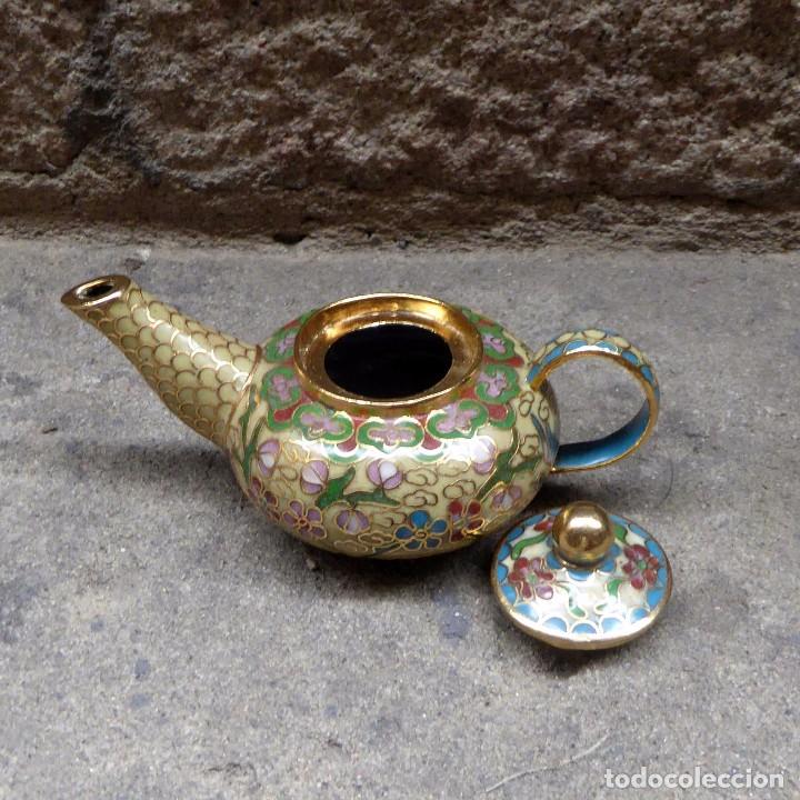 Antig&uuml;edades: Peque&ntilde;a Tetera en Cloisonn&eacute; - Foto 3