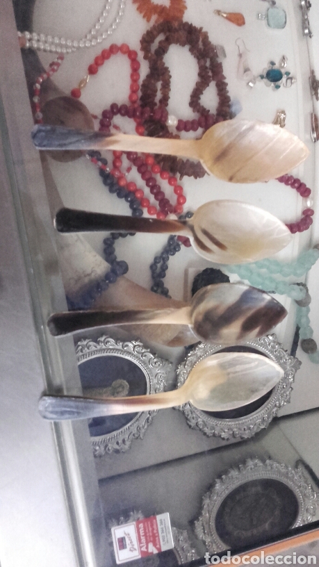 Antig&uuml;edades: Lote de 4 cucharas de asta - Foto 1
