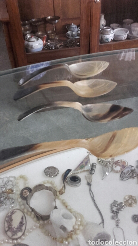 Antig&uuml;edades: Lote de 4 cucharas de asta - Foto 2