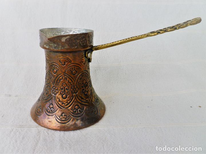 Jarra de cobre labrada de cafe turco con mango - Vendido en Venta Directa -  93321510