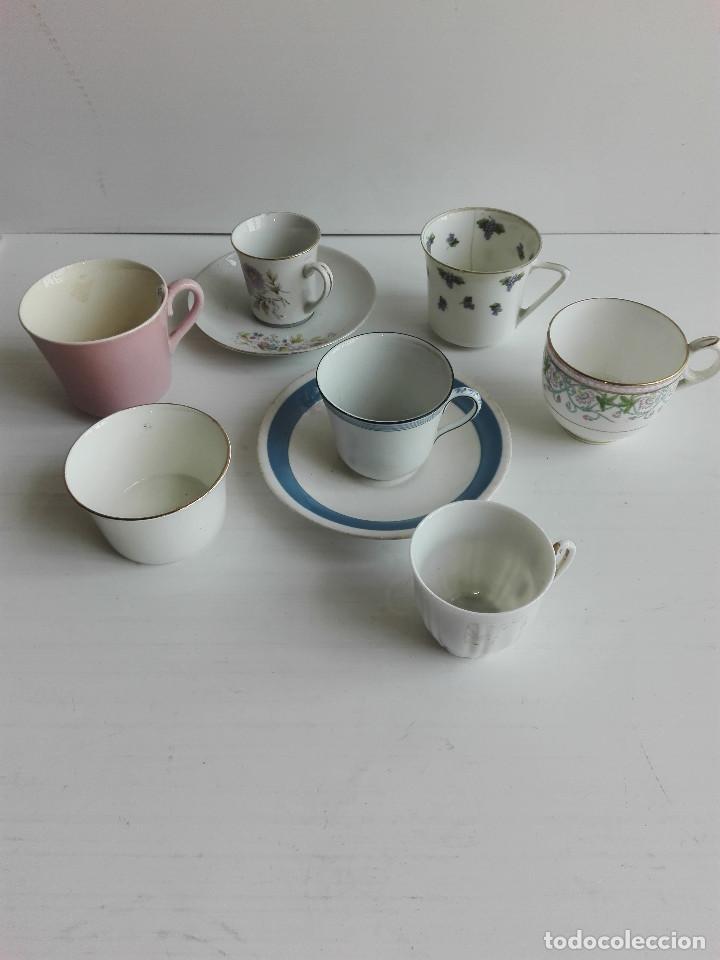 Oggetti Antichi: COLECCION DE SIETE TAZAS DE PORCELANA Y LOZA