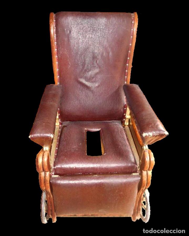 Antigüedades: antigua silla de partos, ginecología, ? Pieza rarísima de museo. Luneville.Roble - Foto 2 - 31139468