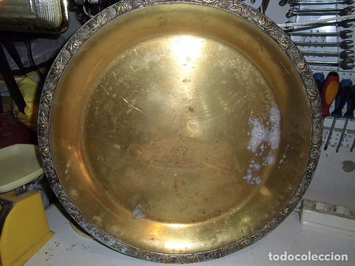 Antig&uuml;edades: ponchera con bandeja y copas de alpaca - Foto 4