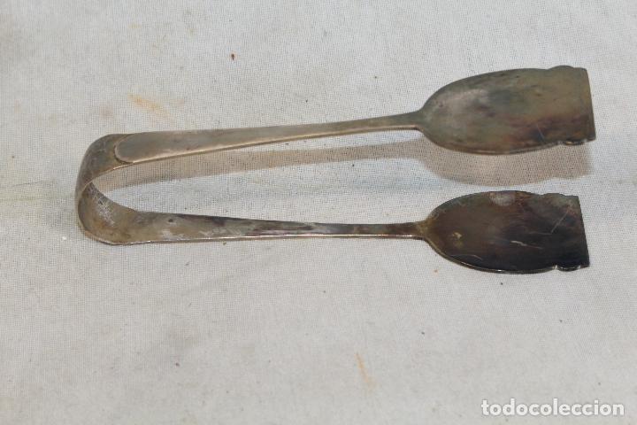 Antig&uuml;edades: pinzas grandes de servir plateadas - Foto 2