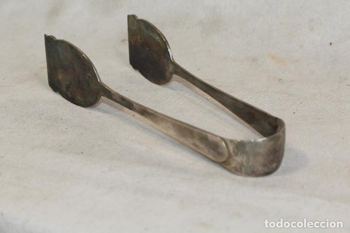 Antig&uuml;edades: pinzas grandes de servir plateadas - Foto 4