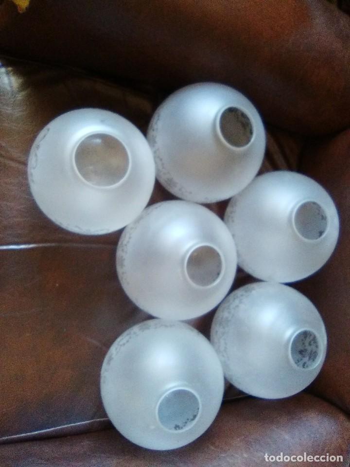 Antig&uuml;edades: Seis globos para l&aacute;mpara. - Foto 3
