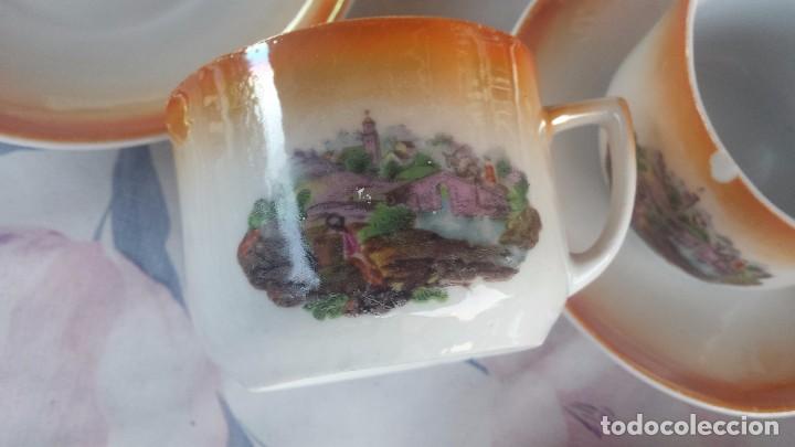 Antig&uuml;edades: antiguo juego de cafe, efectos anacarados. - Foto 3