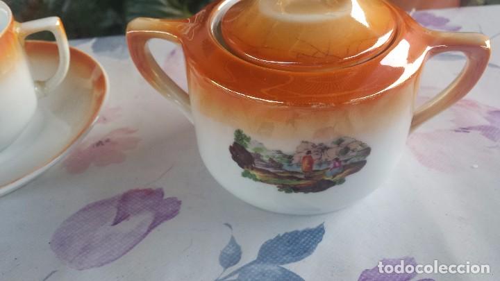 Antig&uuml;edades: antiguo juego de cafe, efectos anacarados. - Foto 6