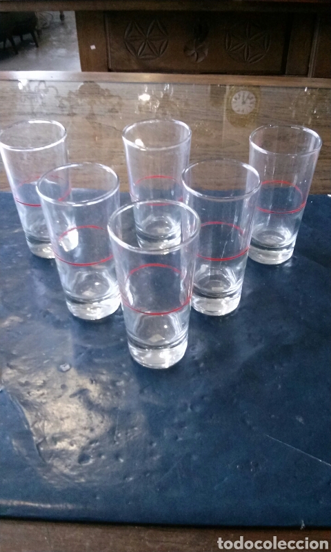 Antiguidades: Seis vasos cristal a&ntilde;os 60, en muy buen estado