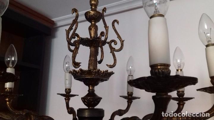 Antig&uuml;edades: L&aacute;mpara de bronce a&ntilde;os 50 - Foto 2
