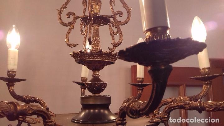 Antig&uuml;edades: L&aacute;mpara de bronce a&ntilde;os 50 - Foto 5