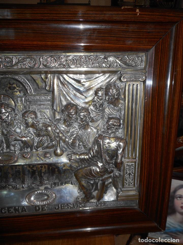 Antig&uuml;edades: Santa cena de metal en relieve - Foto 5