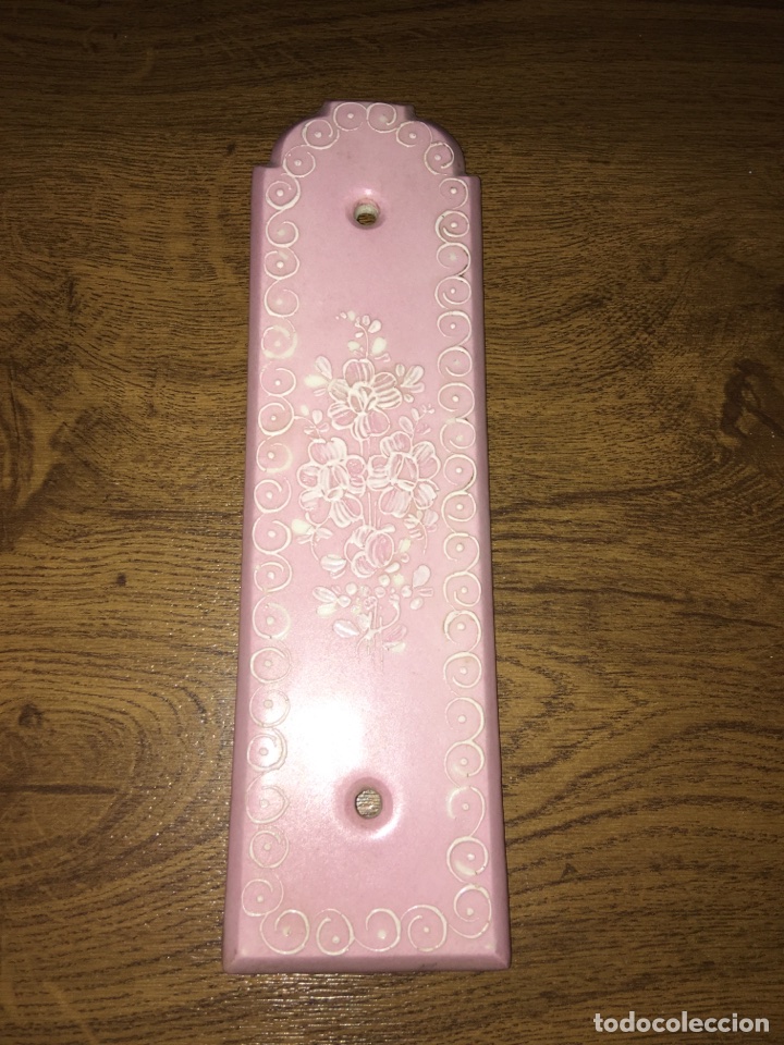 Antig&uuml;edades: Placa de porcelana para puerta - Foto 1