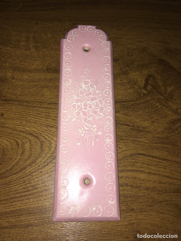 Antig&uuml;edades: Placa en porcelana para puerta - Foto 1