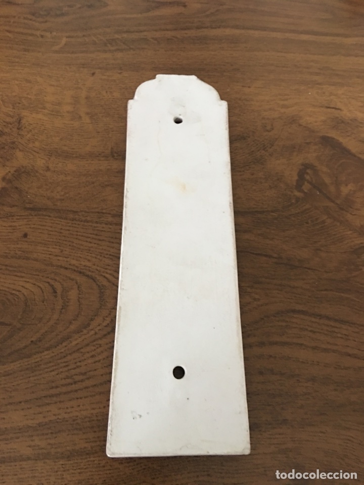 Antig&uuml;edades: Placa de porcelana para puerta - Foto 2