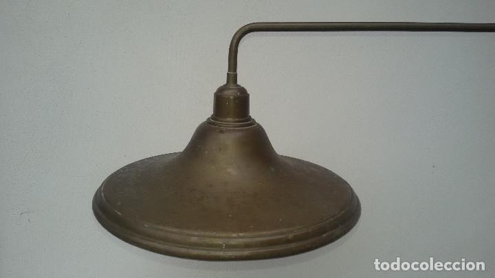 Antig&uuml;edades: LAMPARA DOBLE, COBRE, TIPO BILLAR, FUNCIONA. - Foto 2