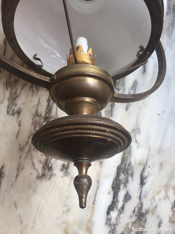 Antig&uuml;edades: ART DECO. LAMPARA DE OPALINA BLANCA. - Foto 3