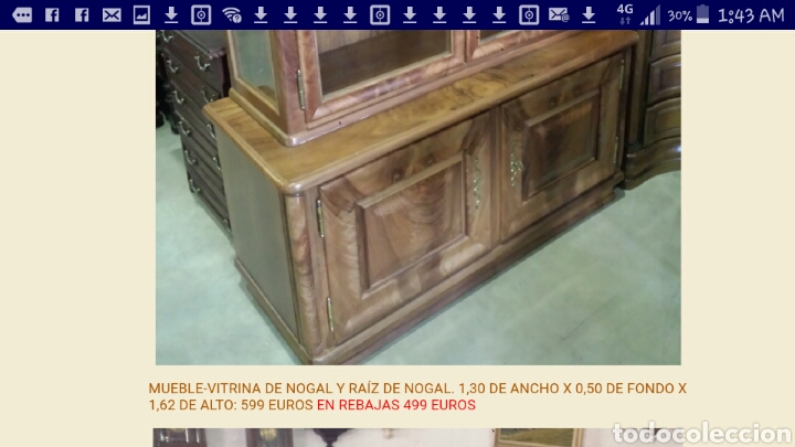 Antig&uuml;edades: Vitrina raiz de nogal - Foto 2