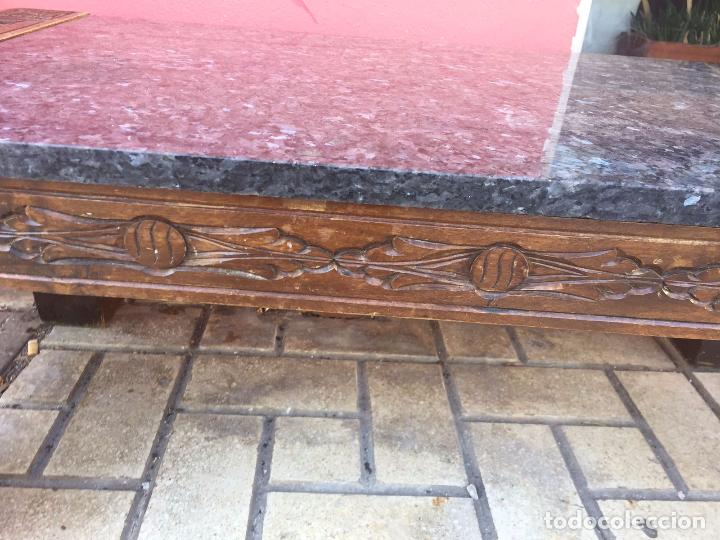 Antig&uuml;edades: MESA M&Aacute;RMOL Y MADERA TALLADA - Foto 3