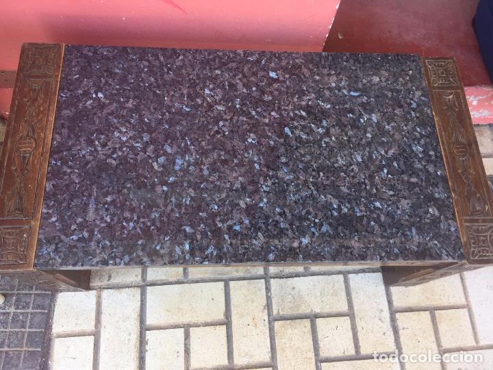 Antig&uuml;edades: MESA M&Aacute;RMOL Y MADERA TALLADA - Foto 4