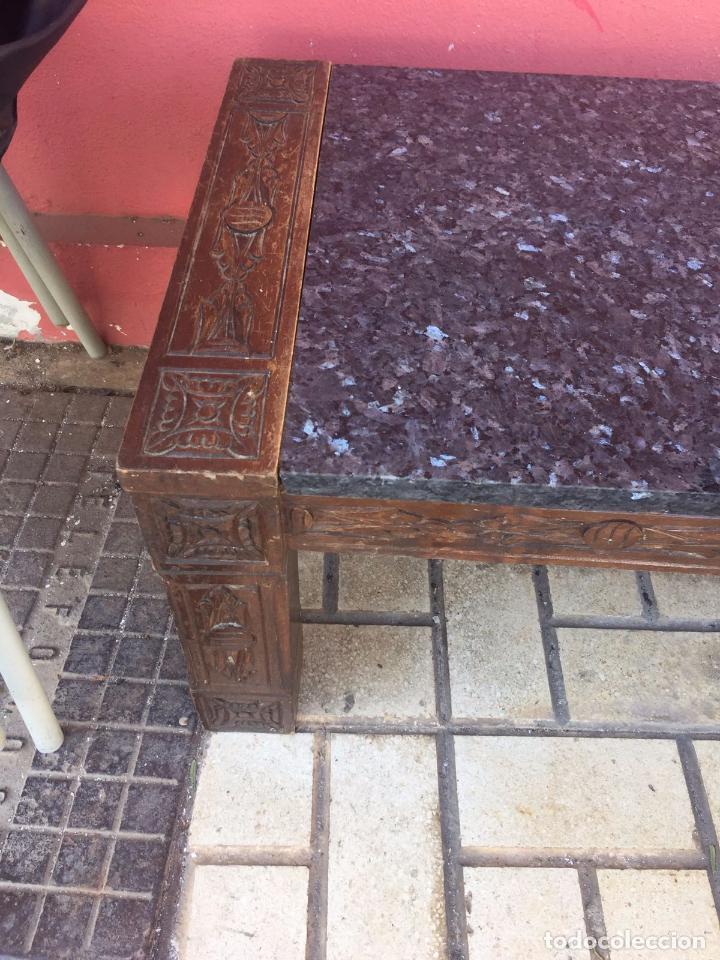 Antig&uuml;edades: MESA M&Aacute;RMOL Y MADERA TALLADA - Foto 6
