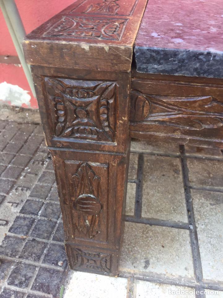 Antig&uuml;edades: MESA M&Aacute;RMOL Y MADERA TALLADA - Foto 7
