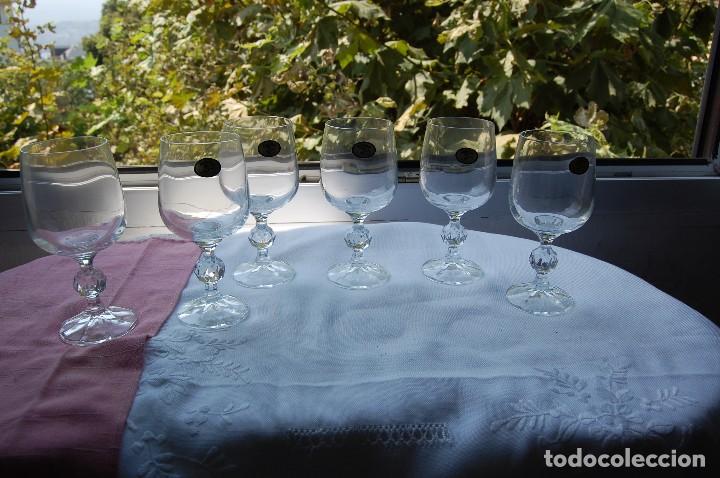 Antig&uuml;edades: 6 copas de cristal tallado. - Foto 3