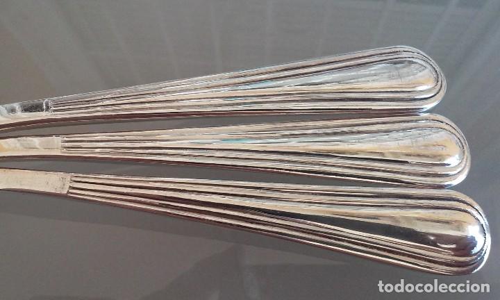 Antig&uuml;edades: CINCO CUCHARAS SOPERAS BA&Ntilde;O PLATA - Foto 4