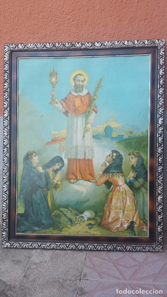 Antig&uuml;edades: antiguo marco con litografia religiosa - Foto 1