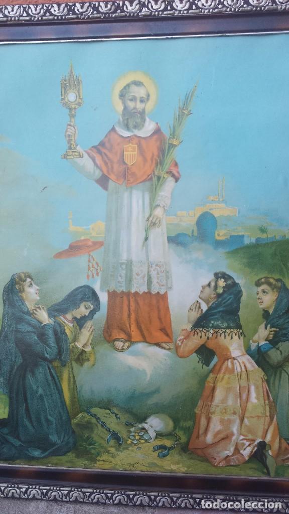 Antig&uuml;edades: antiguo marco con litografia religiosa - Foto 2