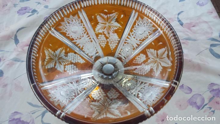 Antig&uuml;edades: antiguo centro de mesa de cristal tallado - Foto 2