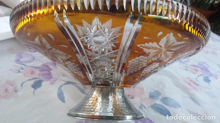 Antig&uuml;edades: antiguo centro de mesa de cristal tallado - Foto 4