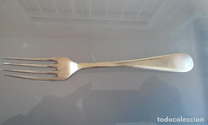 Antig&uuml;edades: TENEDOR ANTIGUO BA&Ntilde;O PLATA - Foto 1