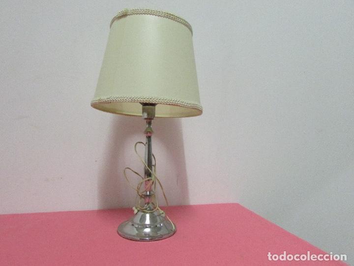 Antig&uuml;edades: Lamparas pak de 2 mesilla pie plateado # - Foto 1