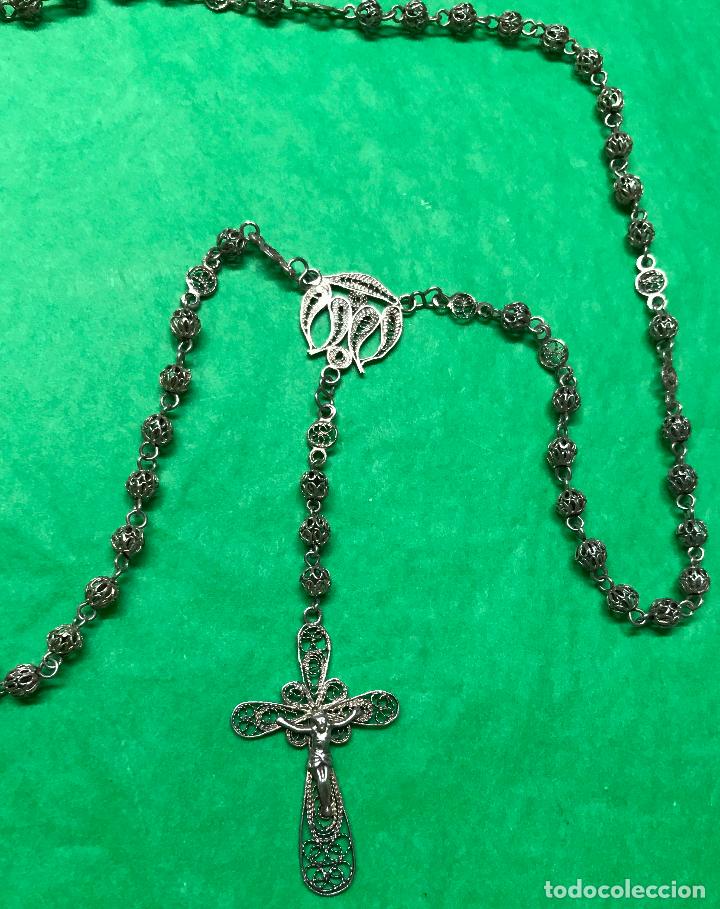 Antig&uuml;edades: Crucifijo de plata en filigrana - Foto 2
