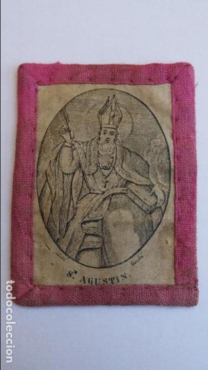 Antig&uuml;edades: Escapulario antiguo de san agustin de 7,5 x 5,7 cms - Foto 1