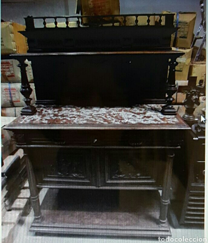 Antig&uuml;edades: Mueble alacena madera con m&aacute;rmol # - Foto 1