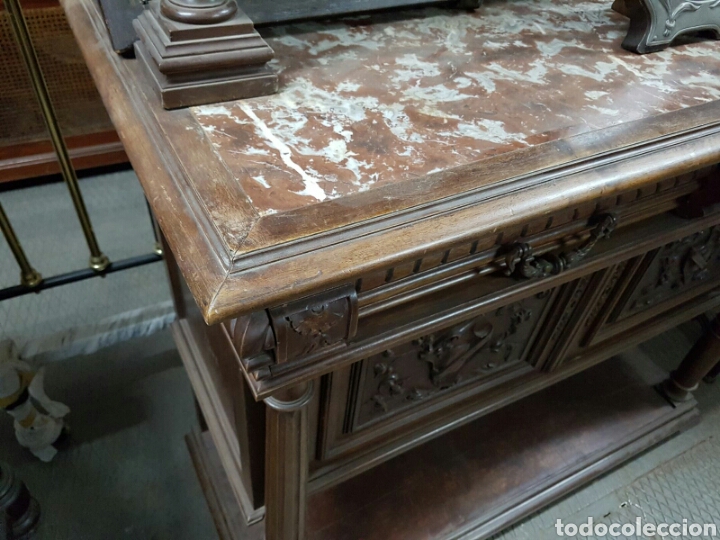 Antig&uuml;edades: Mueble alacena madera con m&aacute;rmol # - Foto 2