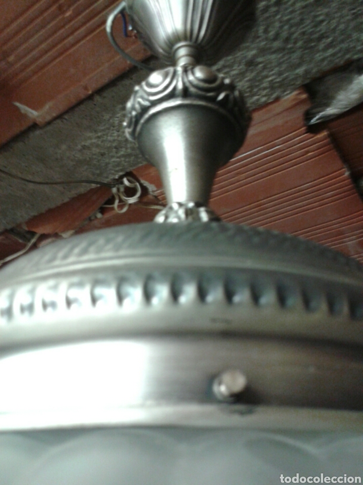 Antig&uuml;edades: LAMPARA BOMBO TALLADO - Foto 3
