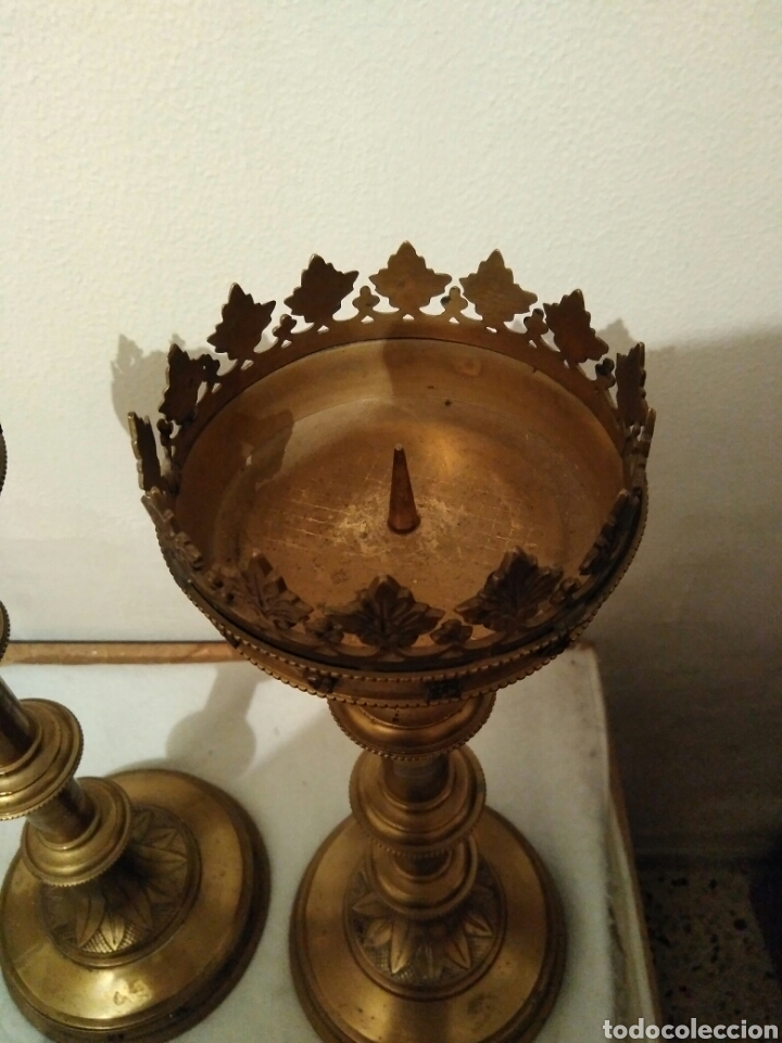 Antig&uuml;edades: Pareja de candeleros - Foto 2