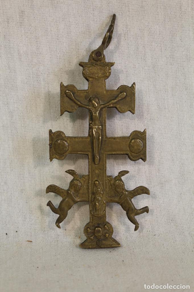 Antig&uuml;edades: cruz antigua de caravaca en bronce - Foto 1