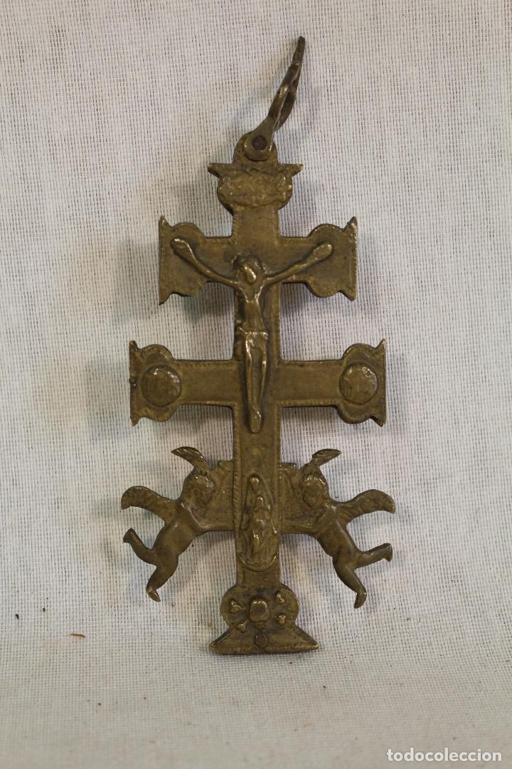 Antig&uuml;edades: cruz antigua de caravaca en bronce - Foto 4